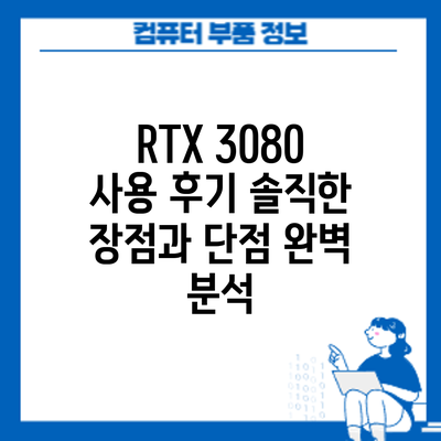RTX 3080 사용 후기: 솔직한 장점과 단점 완벽 분석