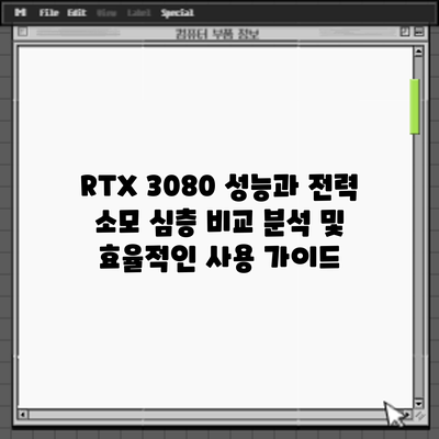 RTX 3080 성능과 전력 소모: 심층 비교 분석 및 효율적인 사용 가이드