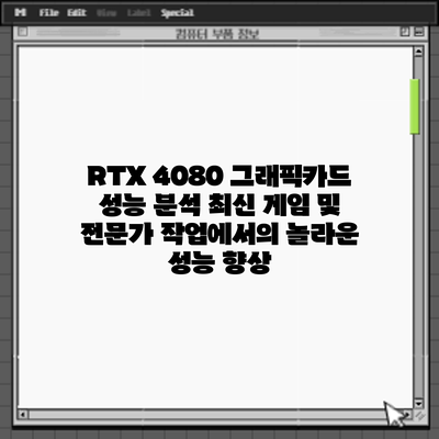 RTX 4080 그래픽카드 성능 분석: 최신 게임 및 전문가 작업에서의 놀라운 성능 향상