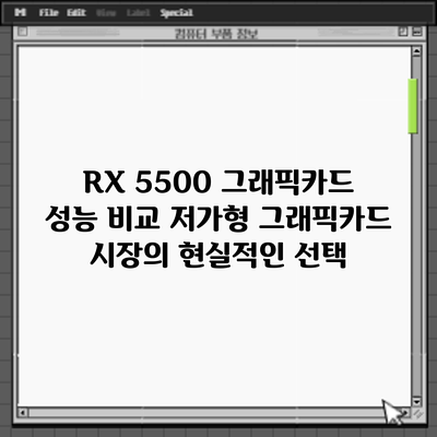 RX 5500 그래픽카드 성능 비교: 저가형 그래픽카드 시장의 현실적인 선택