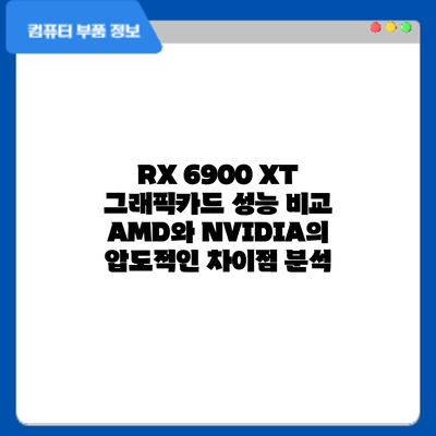 RX 6900 XT 그래픽카드 성능 비교: AMD와 NVIDIA의 압도적인 차이점 분석