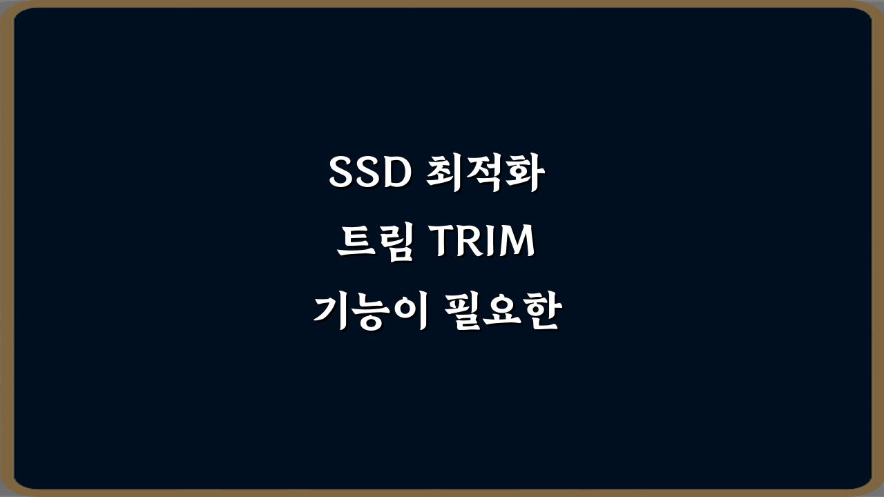SSD 최적화 트림 TRIM 기능이 필요한 이유 5가지 핵심 정리