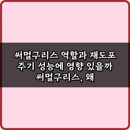 써멀구리스 역할과 재도포 주기 성능에 영향 있을까? 핵심 5가지