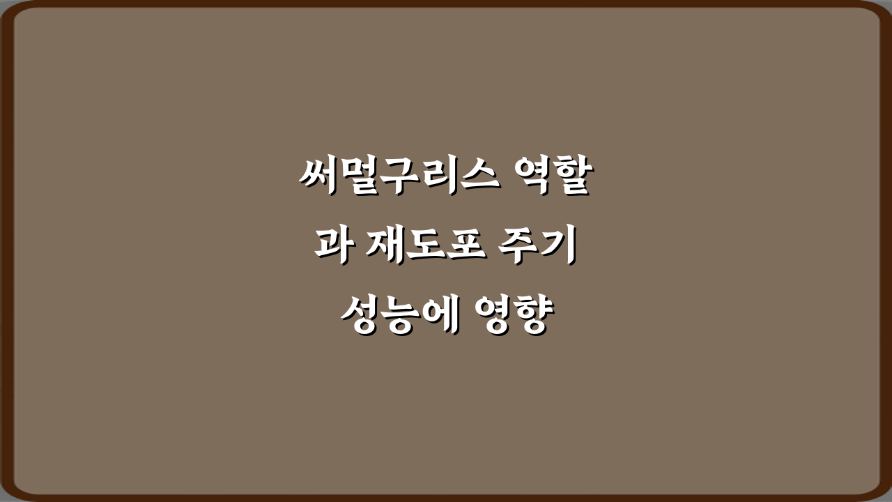 써멀구리스 역할과 재도포 주기 성능에 영향 있을까? 핵심 5가지