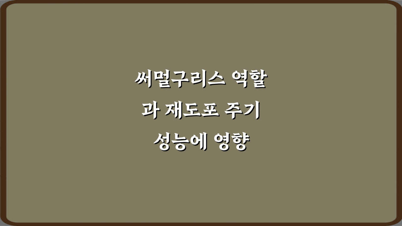 써멀구리스 역할과 재도포 주기 성능에 영향 있을까? 핵심 5가지