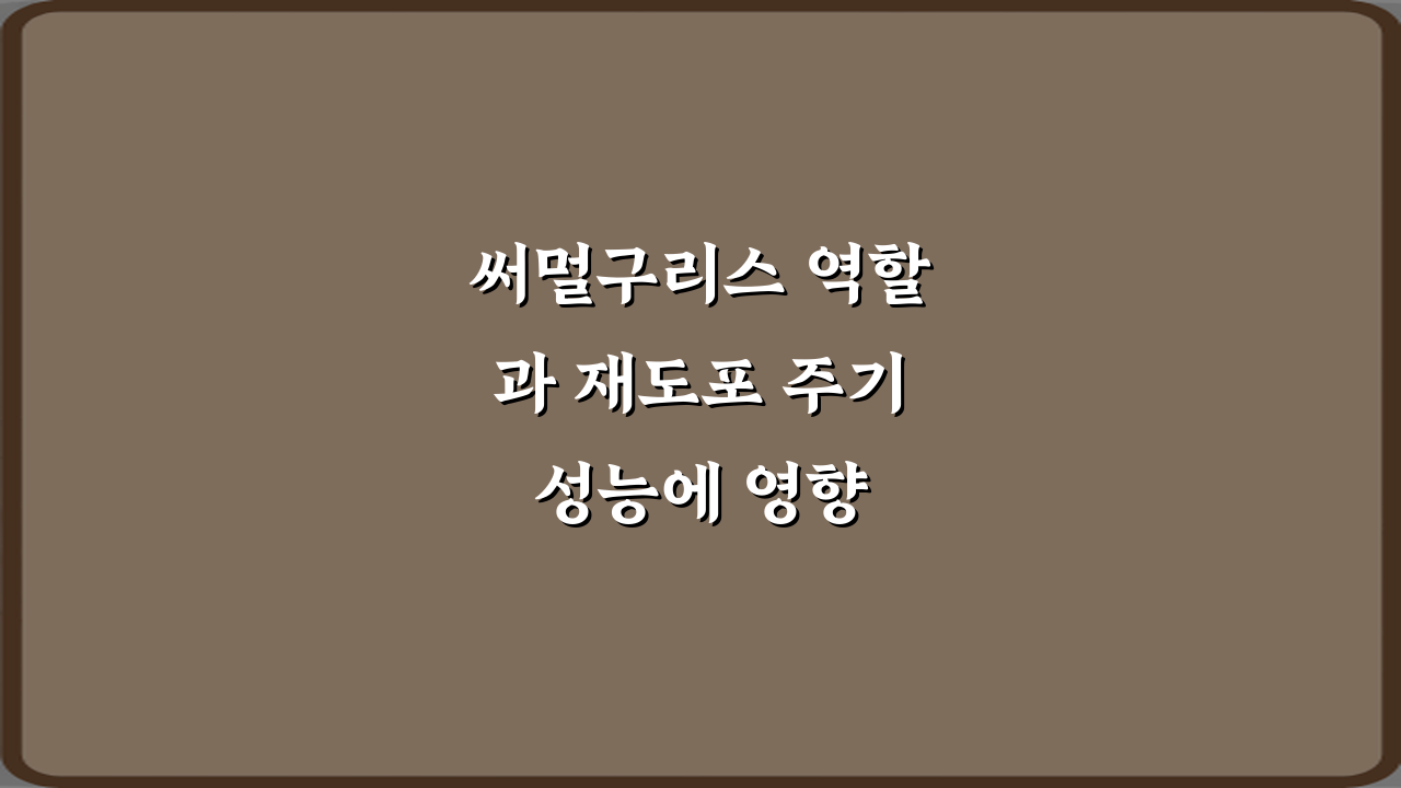써멀구리스 역할과 재도포 주기 성능에 영향 있을까? 핵심 5가지