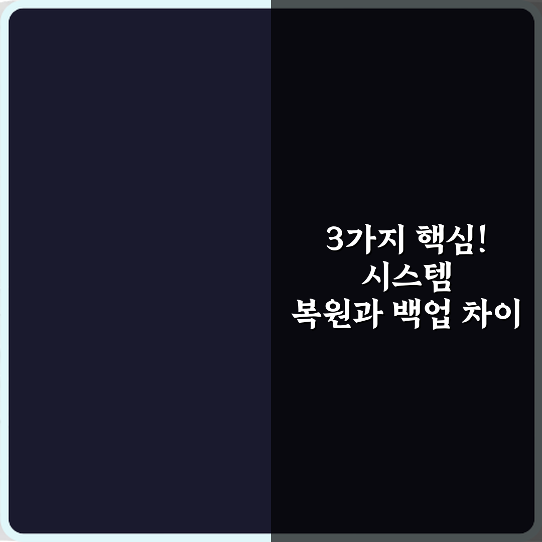 3가지 핵심! 시스템 복원과 백업 차이 윈도우 복구 방법 비교