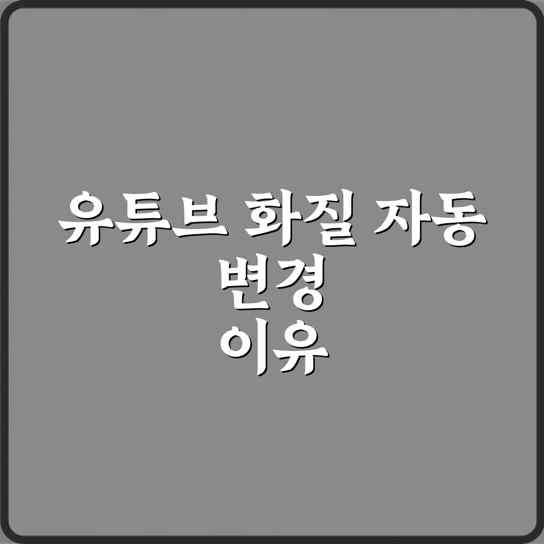 유튜브 화질 자동으로 낮아지는 이유 직접 해봤어요, 솔직후기